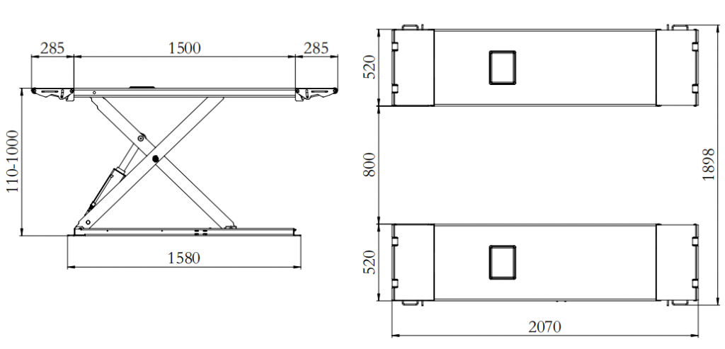 SXJS3210 Low Profile Mid-Rise Scissor Lift - DTM Trading